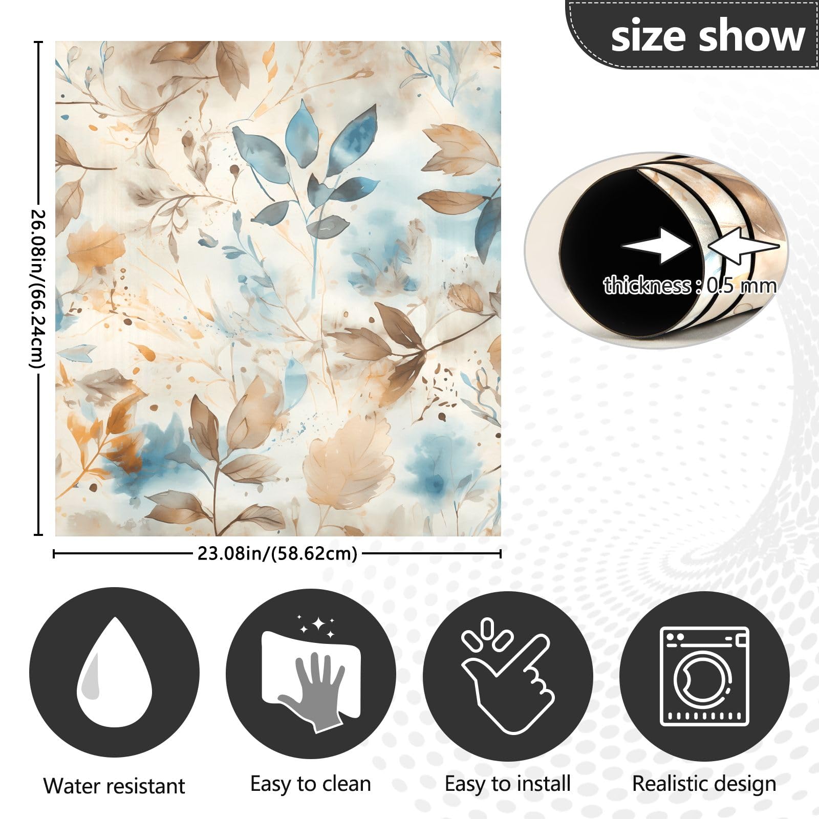 Cubierta Magnética Para Lavavajillas, Diseño Floral De Acuarela, Decoración Del Hogar, Cocina, Nevera, Cubierta Adhesiva De 23 X 26 Pulgadas