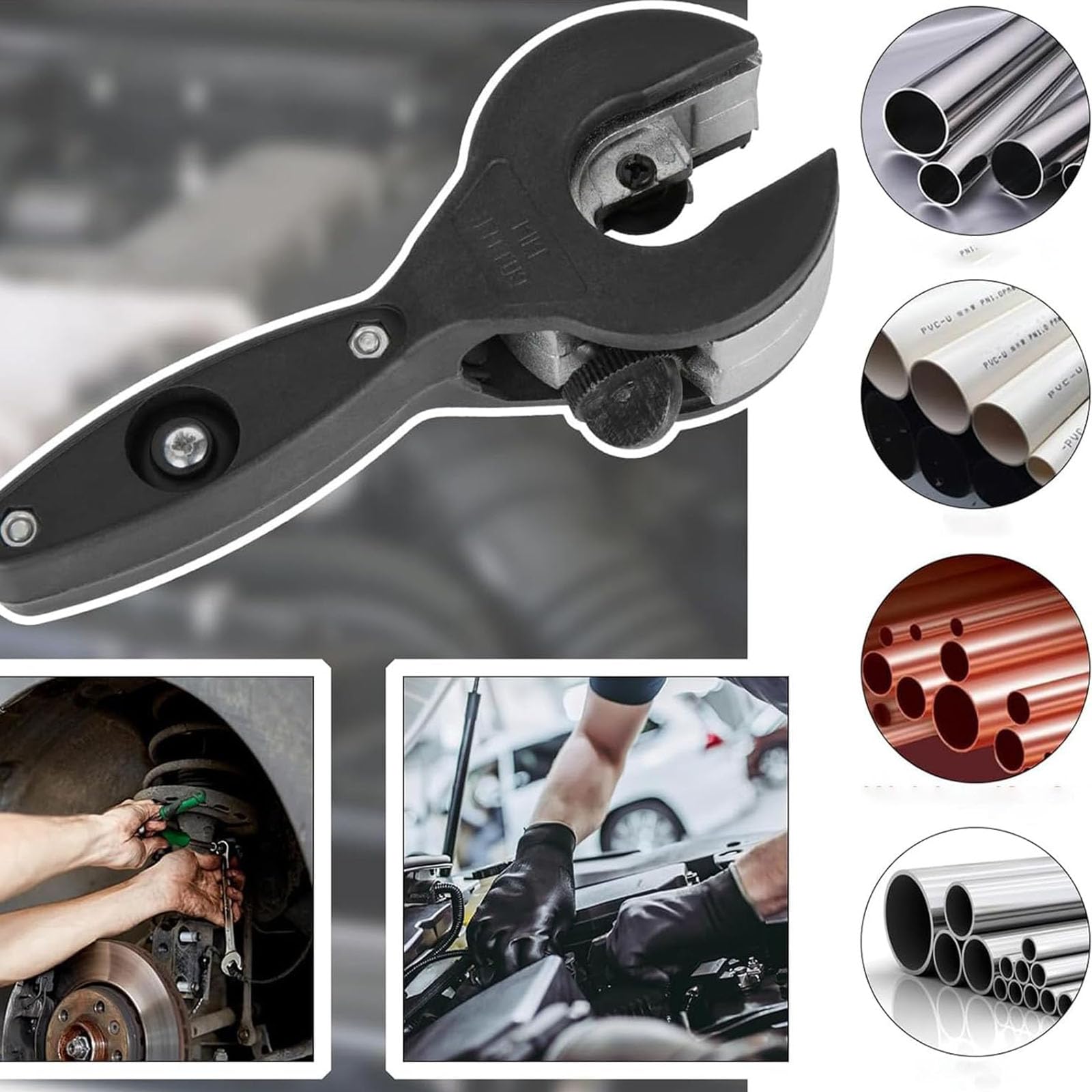 Grzechotka do rur miedzianych i PPR, kompaktowy nóż 2 w 1 do miękkich metali i węży z tworzywa sztucznego, konstrukcja zamknięta, idealna do projektów hydraulicznych