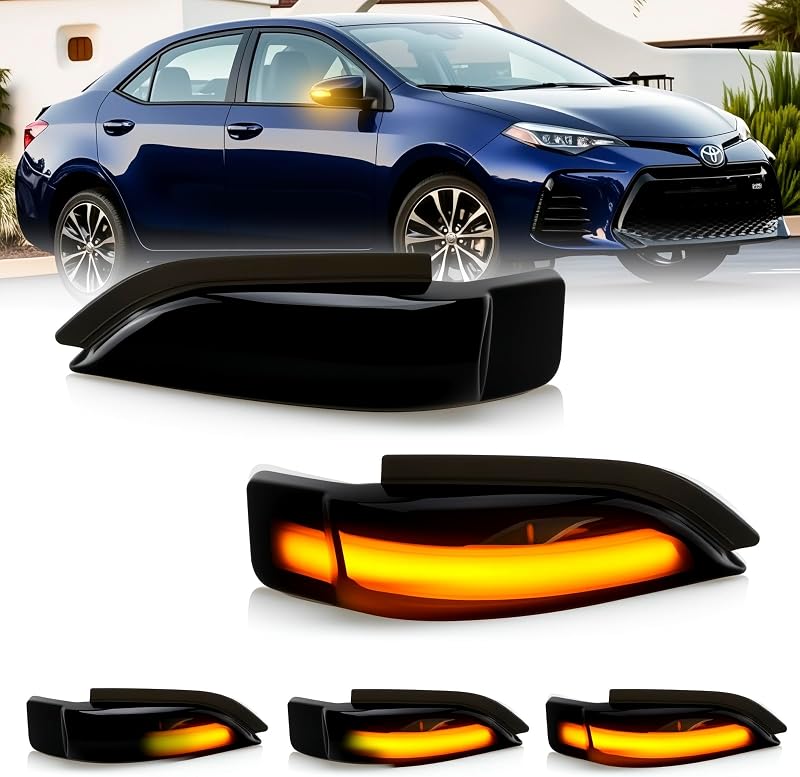 Luzes de seta LED para retrovisor Toyota Corolla, Camry, Avalon, Yaris e outros – Par