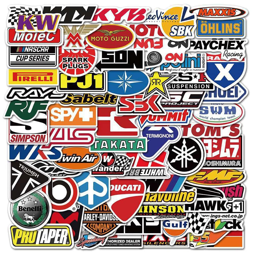 100pcs Racing car Stickers,Sports Car Racing Stickers for Adults, Boys, Teens - Pack for Car, Water Bottles, Laptop, Phone, Motorcycle, Computer, Bicycle, Helmet