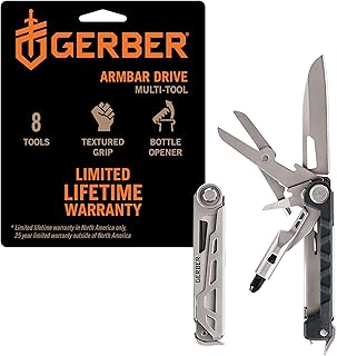 Gear Armbar Drive 8-in-1 Pocket Knife EDC Multitool with Screwdriver, 2.5" Blade, Urban Blue