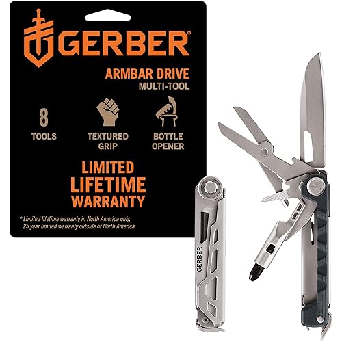 Gerber Gear Armbar Drive 8-in-1 Pocket Knife EDC Multitool with Screwdriver, 2.5" Blade, Urban Blue