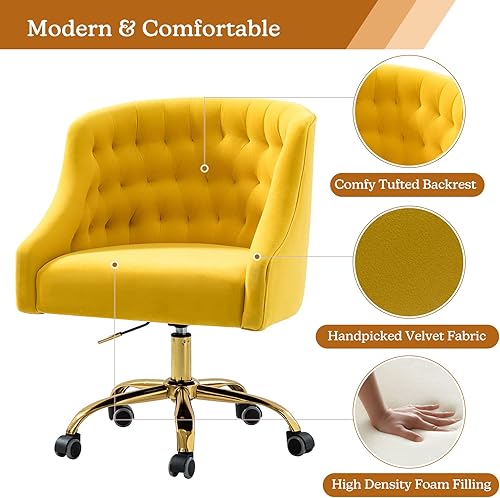 Miniatura 5 de Silla de escritorio copetuda de terciopelo