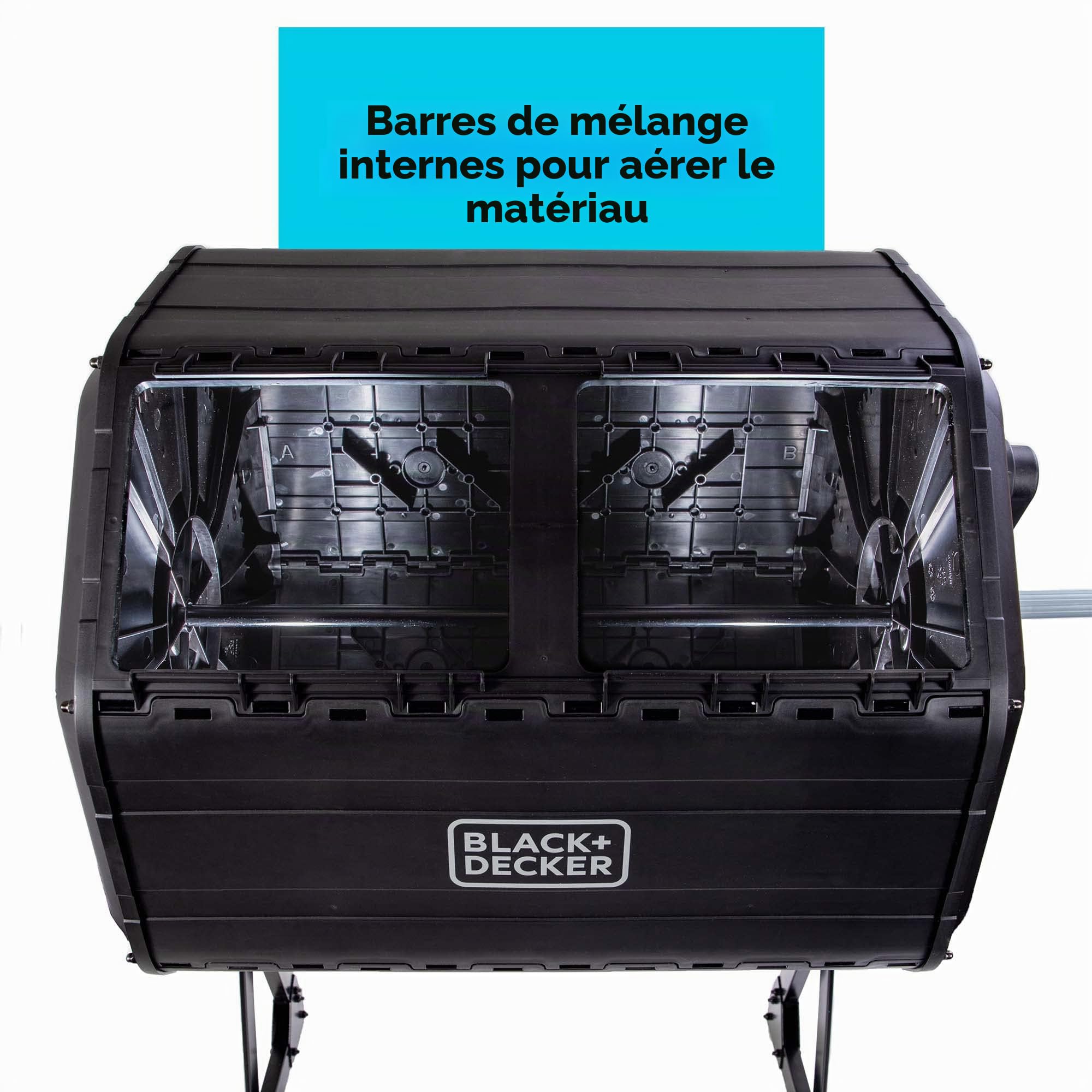 Black+Decker Composteur à Double Chambre, système de poignée Facile pour compostage (BDSTGA9701)