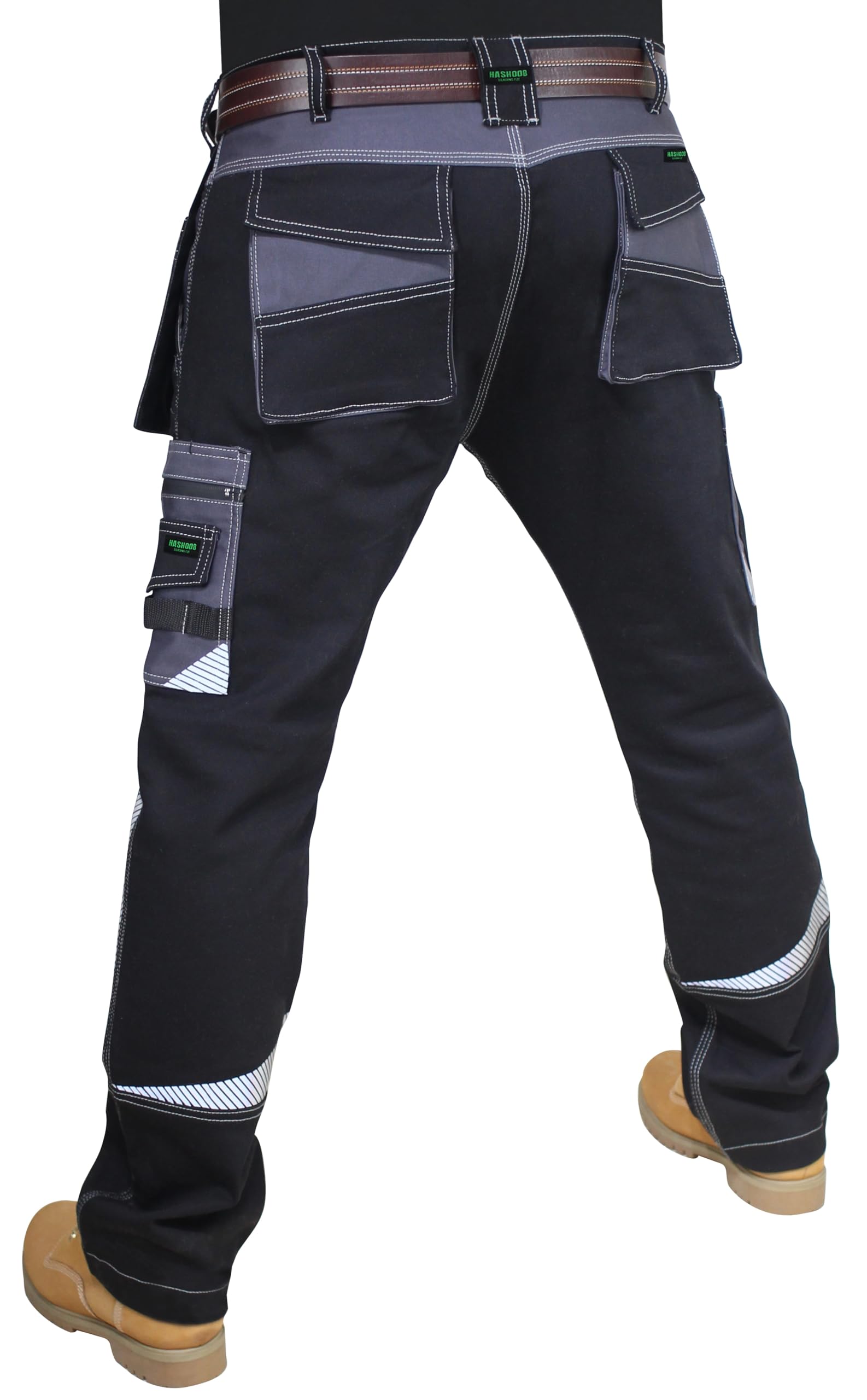 Pantaloni da lavoro da uomo Heavy Duty Safety Cargo Combat Work Pant Multi Tasche Ginocchiera Tasche di Protezione Cordura Triple Stitched Durevole Workwear