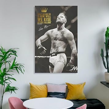 THAELY UFC Poster Conor McGregor Fight Poster Vintage Canvas Wall Art (5) Canvas Painting Posters And Prints Wall Art Pictures for Living Room Bedroom Decor 12x18inch(30x45cm) Unframe-style-2