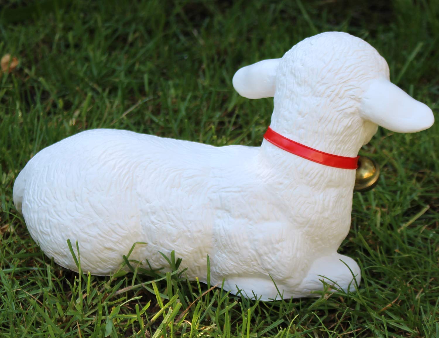 RAKSO Gartenfigur Hirte Mit Lämmlein, 86 Cm – Aus Kunststoff, Wetterfest, Für Draußen