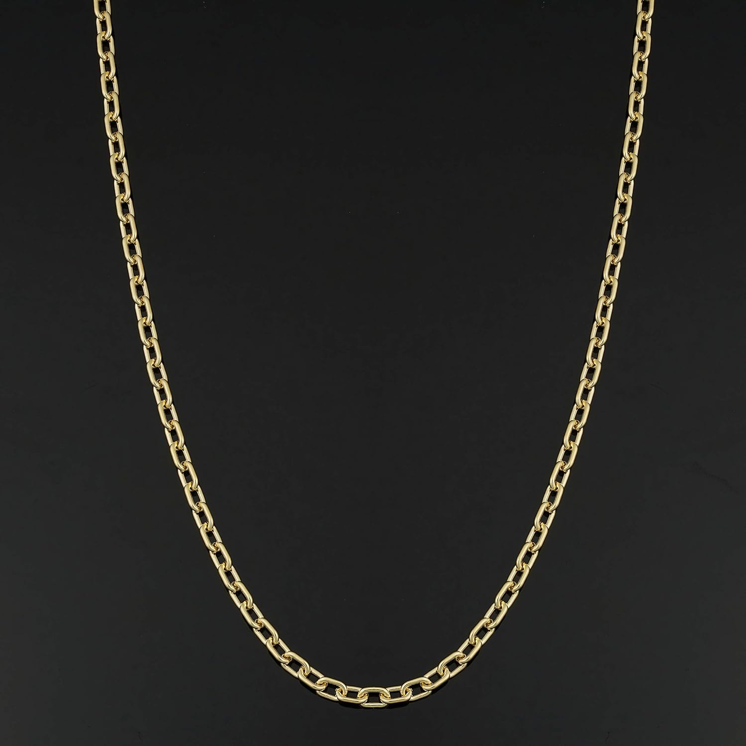 14k Yellow Gold Filled 3 mm Parallel Cable Link Chain Necklace for Women (16, 18, 20, 24 or 30 inch) - Image 2