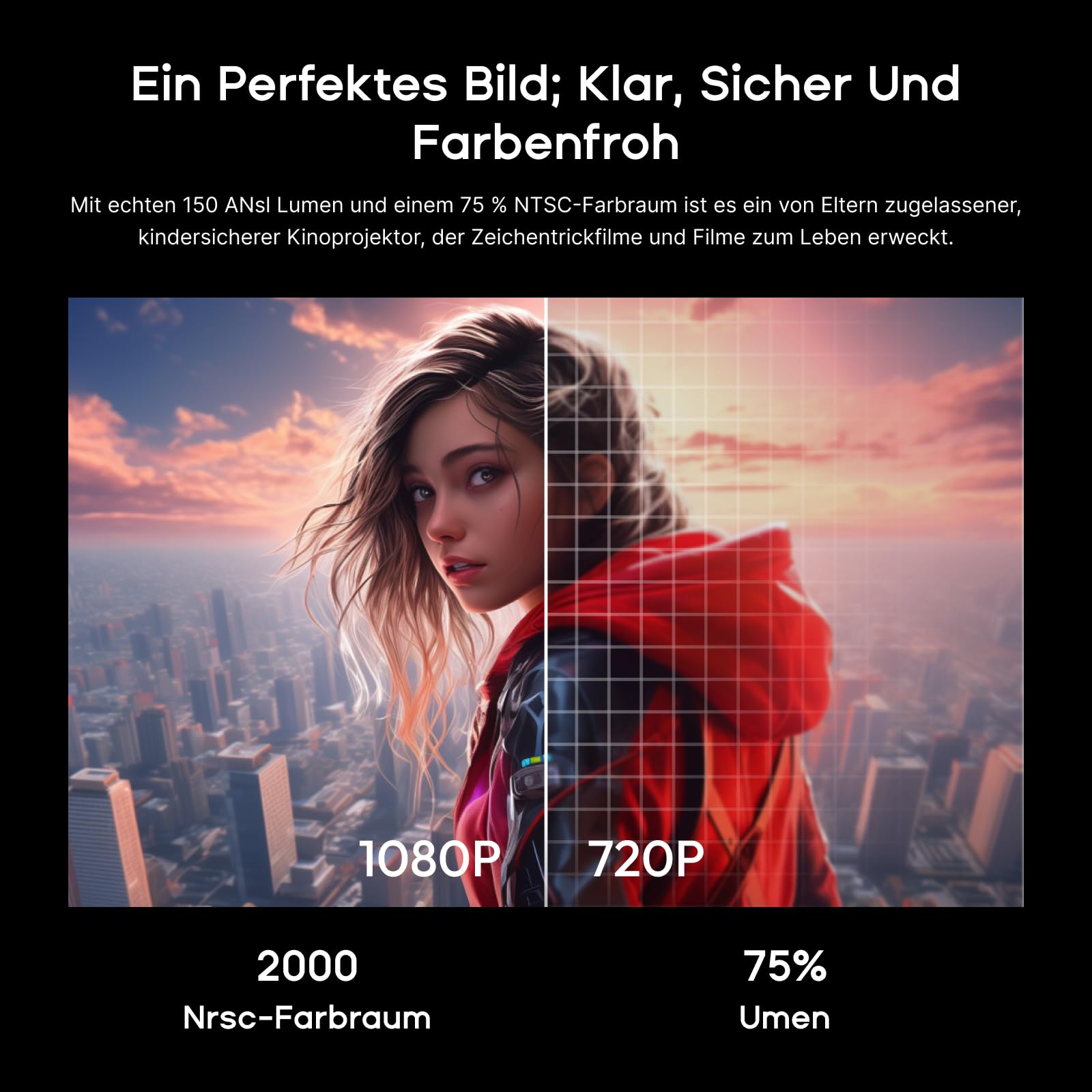 【Auto Focus/Keystone】Proiettore 4K Supporta, Heyup 10000L Videoproiettore 1080P Nativo 5G WiFi and Bluetooth, Mini Proiettore Portatile Home Cinema per Phone/iOS/Android/TV Stick/HDMI/USB, arancione