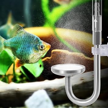 MiOYOOW Aquarium CO2 Diffuser, 304 Stainless Steel CO2 Atomizer with Suction Cup & Check Valve for Planted Fish Tank Aquarium