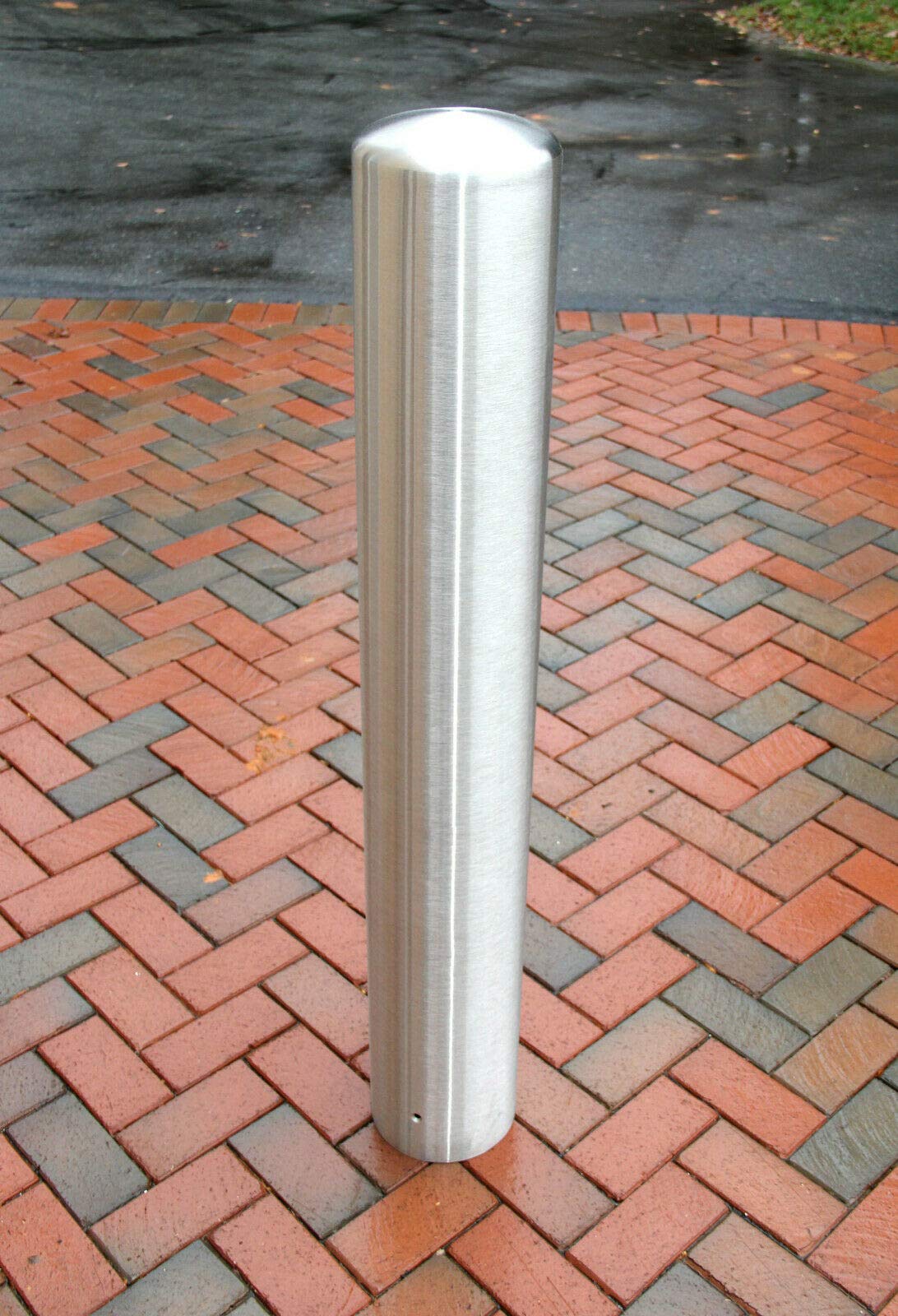 Stainless steel 6"x48" domed security bollard post cover