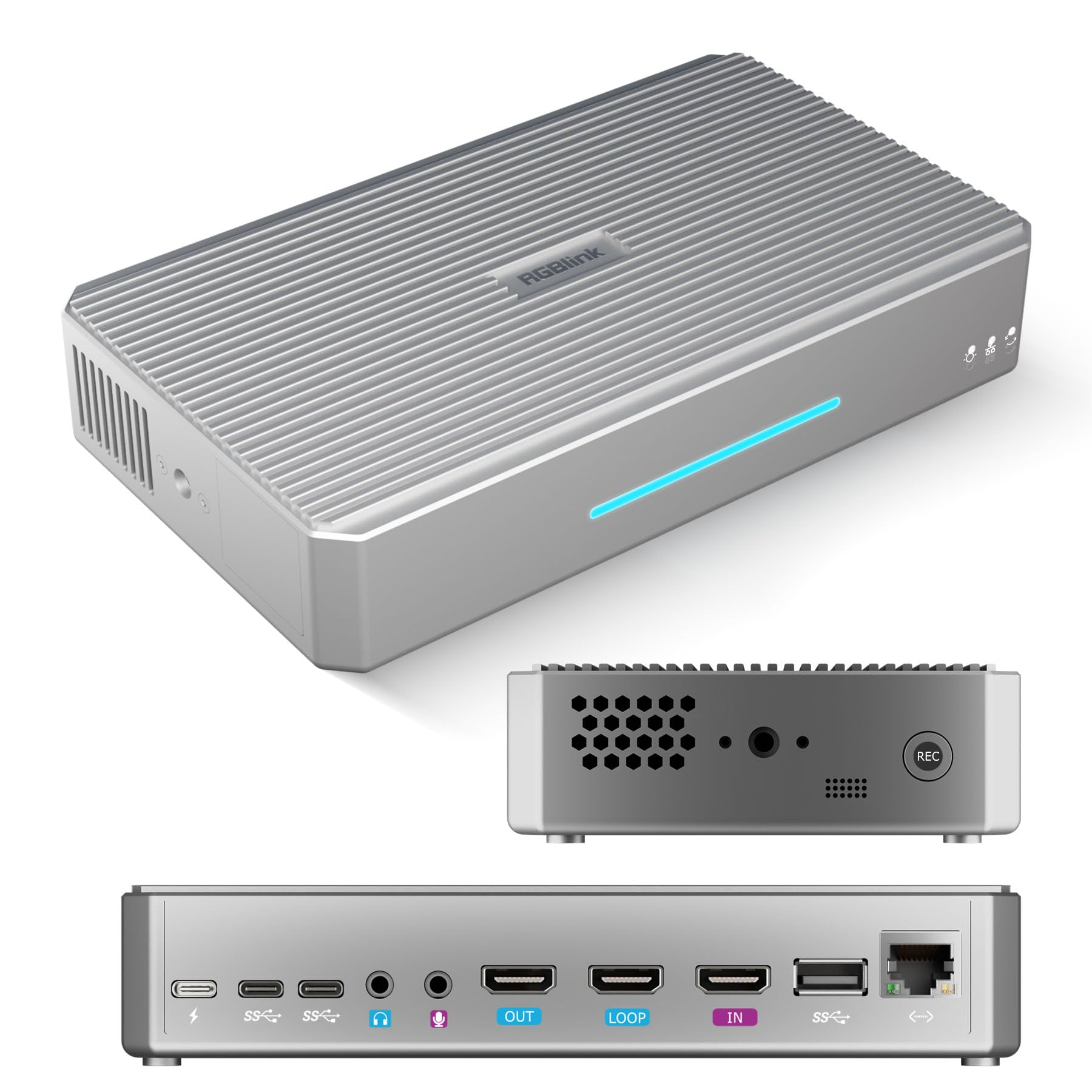 RGBlink StreamZ 4K Live Streaming & Dual 4K60 Recording Capture Device with Built-in Storage, 4K HDMI & UVC Capture Card for Gaming, OBS, PS5, Xbox, Twitch, YouTube Streaming,No PC Required