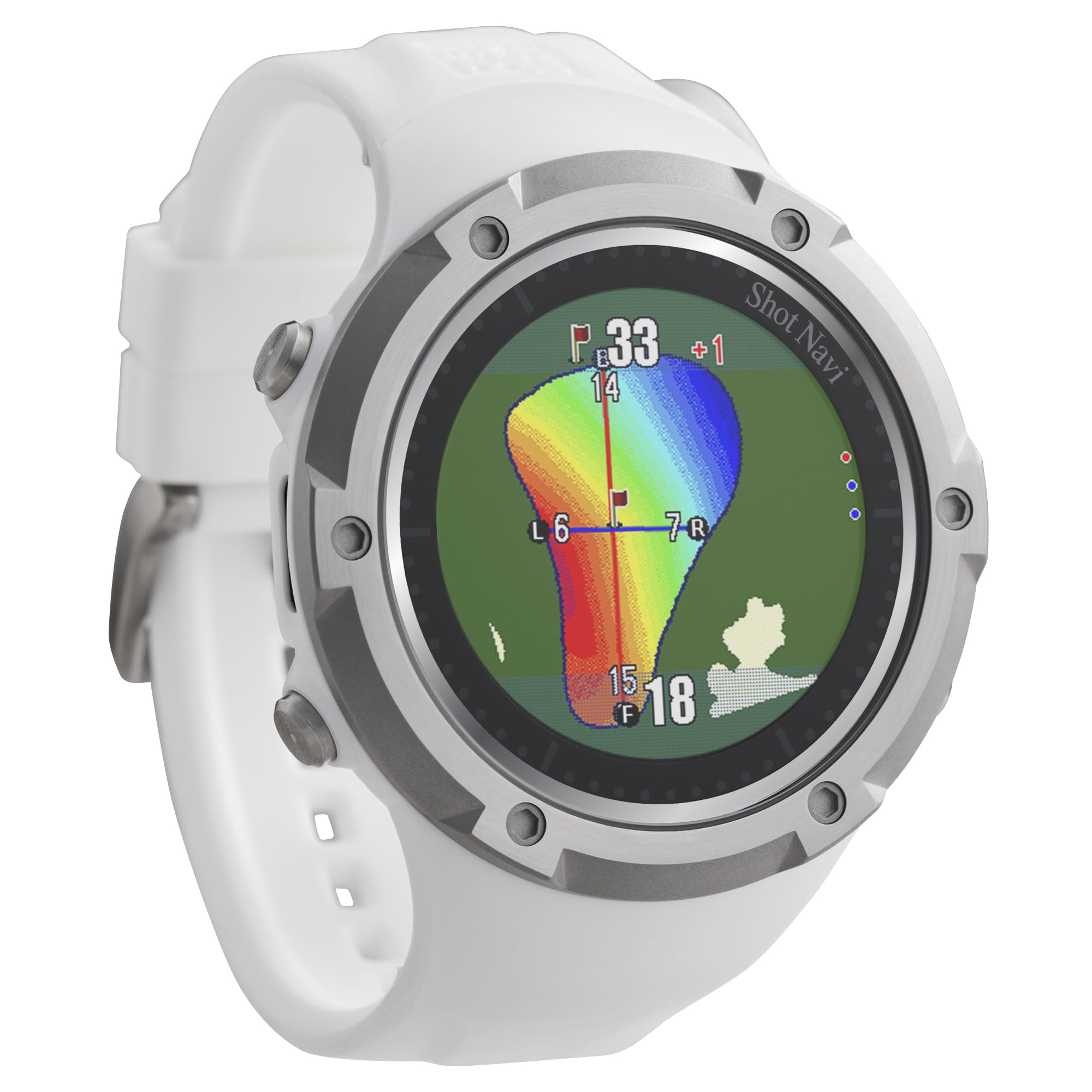 Shot Navi Evolve SE [White] 1.2-inch Color LCD, Made in Japan, GPS