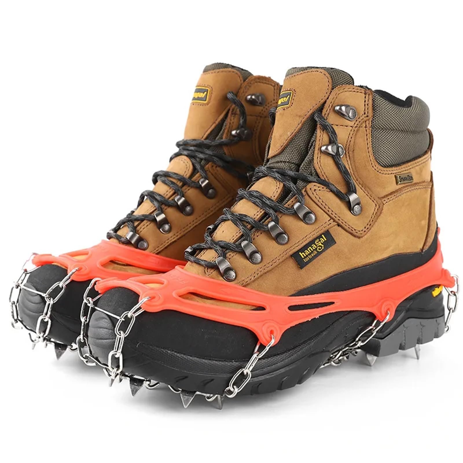 8 denti in acciaio pinza for ghiaccio punta for scarpe antiscivolo arrampicata punte da neve ramponi tacchetti catena artigli impugnature copri stivali per Scarpe da Neve, Protezione sicura