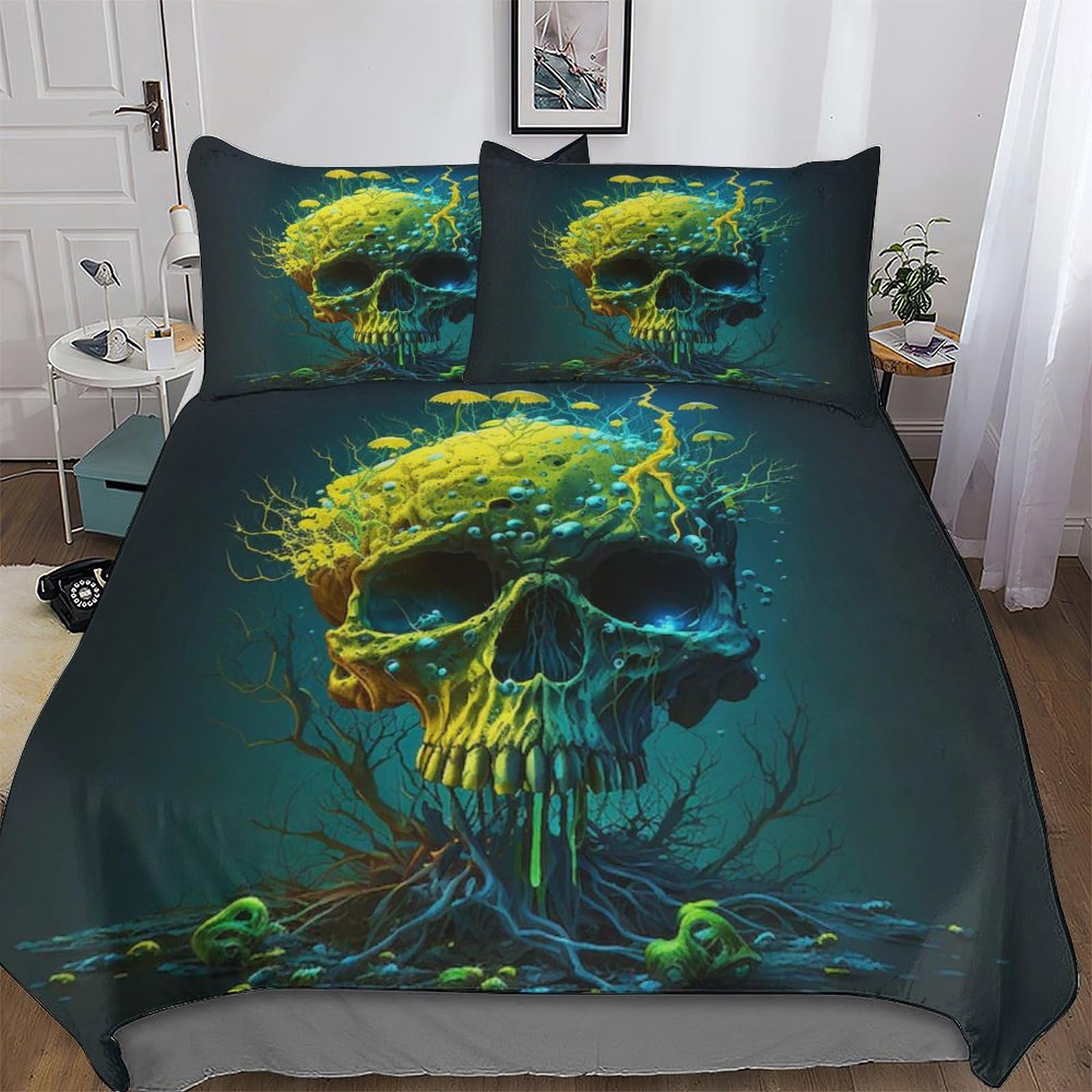 Housse de couette crâne thermorégulatrice fini les draps froissés et rêches en King size