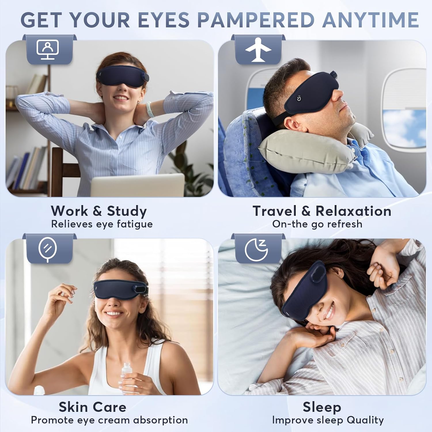 Eye Massager with Heat and Cooling Gel Mask, Birthday Gifts Ideas, Heated Eye Mask for Dry Eyes, Reduce Stye Reduce Eyes Strain Dry Eye Improve Sleep