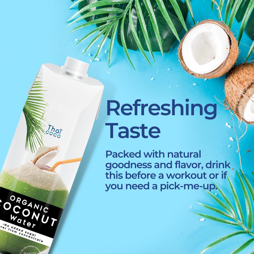Thai Coco - Organic Natural Coconut Water No Sugar Added - 33.8 fl. oz. 6 Pk - Image 3