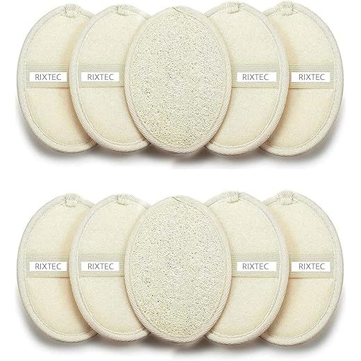 RIXTEC Organic Loofah Set - 10 Pack