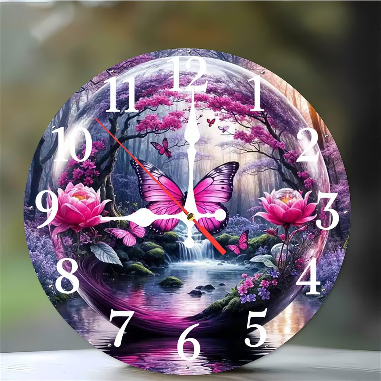 Pendule murale facile à lire de 30cm avec mécanisme silencieux moderne