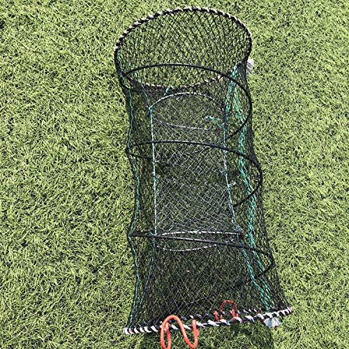 image for Pogah Folding Fish Trap Fishing Net - Collapsible Cast Mesh Landing Ba