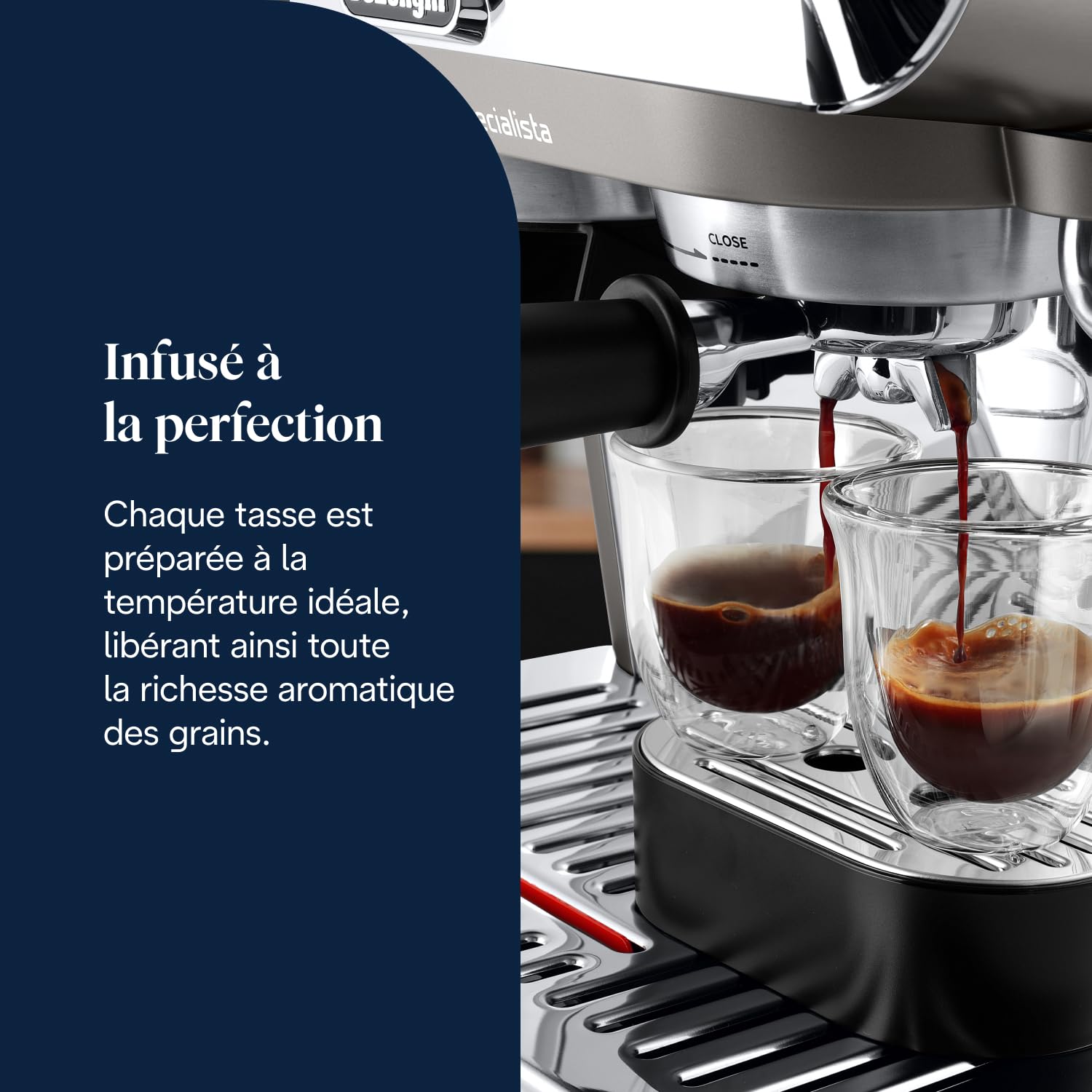 De'Longhi La Specialista Arte Evo EC9255.T Machine à Café en Grains Manuelle avec Fonction Cold Brew, Mousseur à Lait Manuel My Latte Art, Inclus Kit de Barista, Contrôle de Température, 1450W, Titane