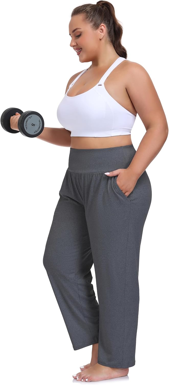 ZERDOCEAN Women's Plus Size High Waist Yoga Pants Casual Comfy Relaxed Loose Lounge Pants with Pockets - Image 6