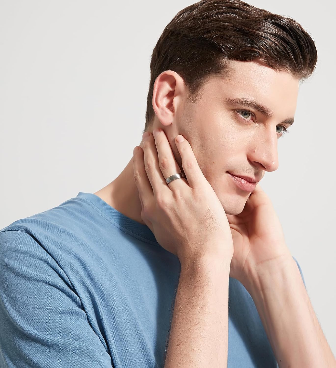 TIGRADE 4mm 6mm 8mm Titanium Ring Brushed Dome Silver Wedding Band Comfort Fit Size 4-14.5 - Image 4