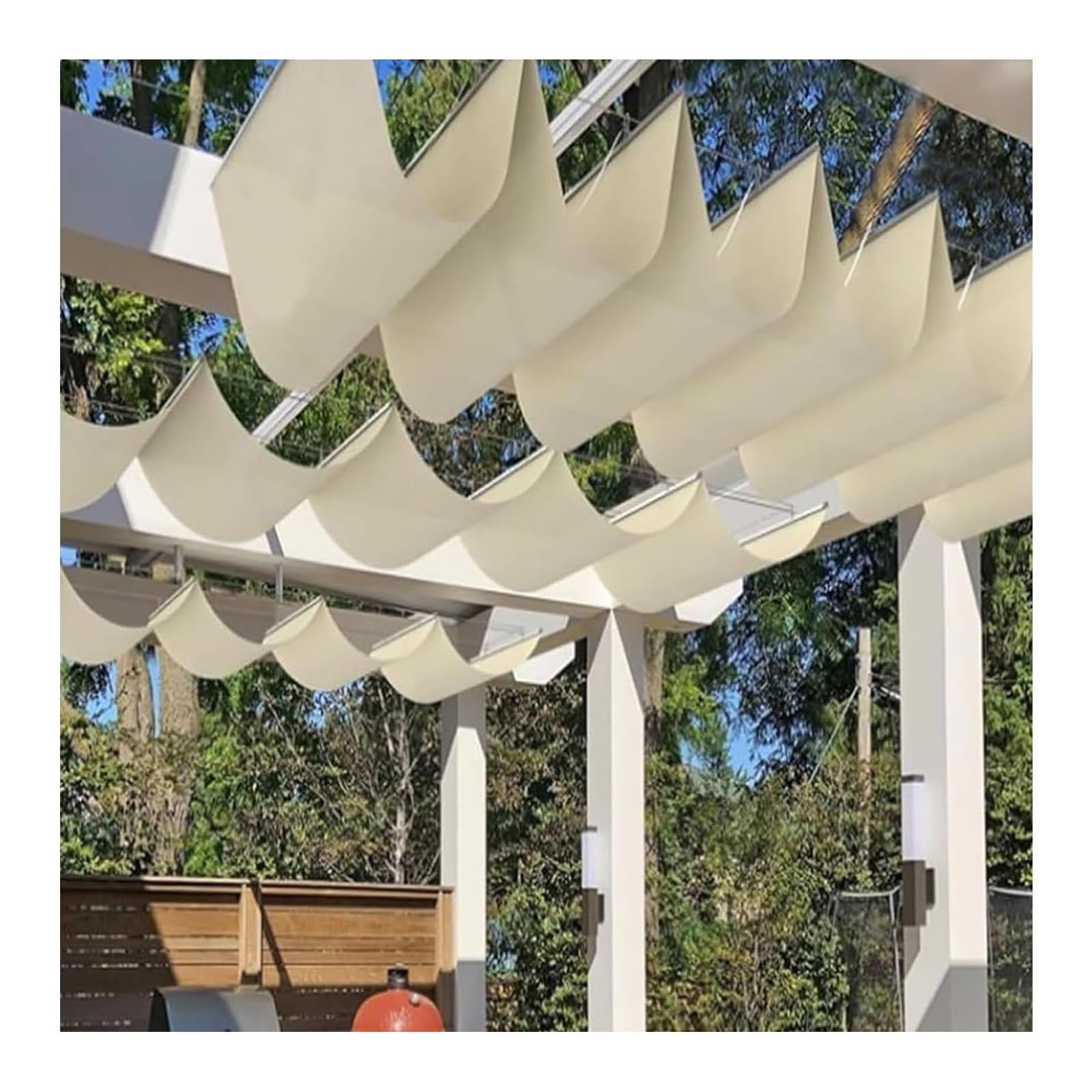 Voile d'ombrage à vague pour extérieure protection UV imperméable pergola 1.7x18m