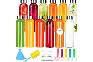 CUCUMI 18oz Glass Bottles: Reusable Glass Water Bottles with Accessories