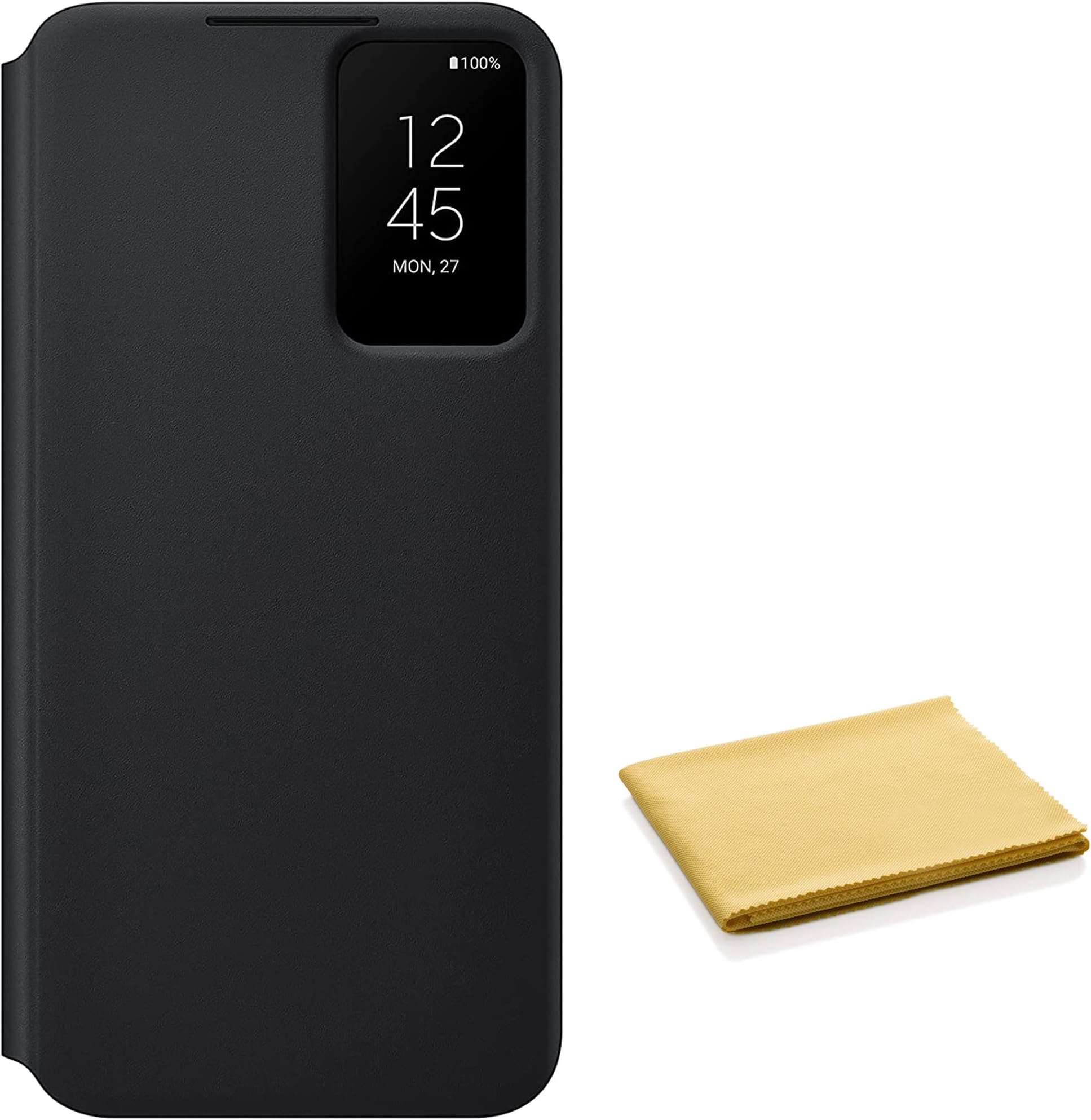 Samsung Galaxy S22+ Plus Case S-View Flip Cover - Protective Phone Case, Tap Control, Cutting Edge Design - Includes Microfiber Cleaning Cloth - Black