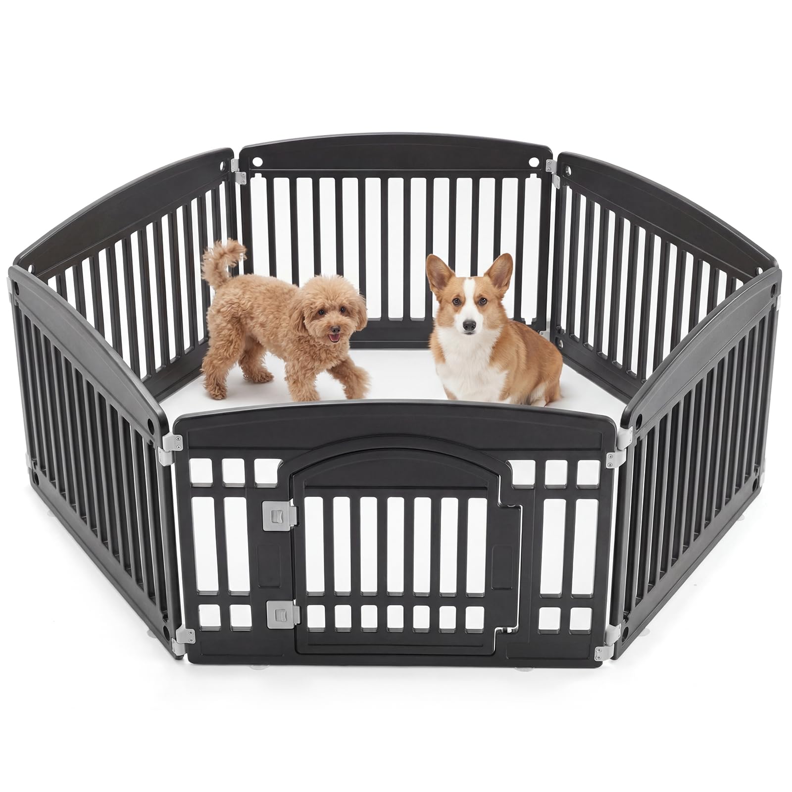 NEWBULIG 24 Inch 6 Panels Dog Playpen, Plastic Pet Play Pen Fence