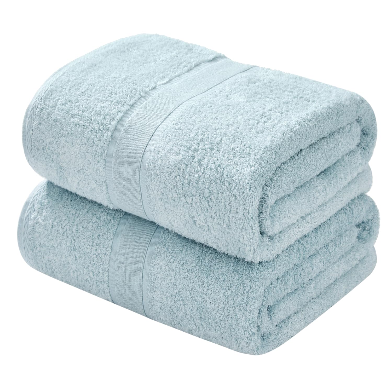 Aibaser Bath Towels - Natural, Ultra Absorbent Towels for Bathroom, Travel, Gym, Shower and Spa (2 Piece Set) (Blue, 35 in x 70 in)