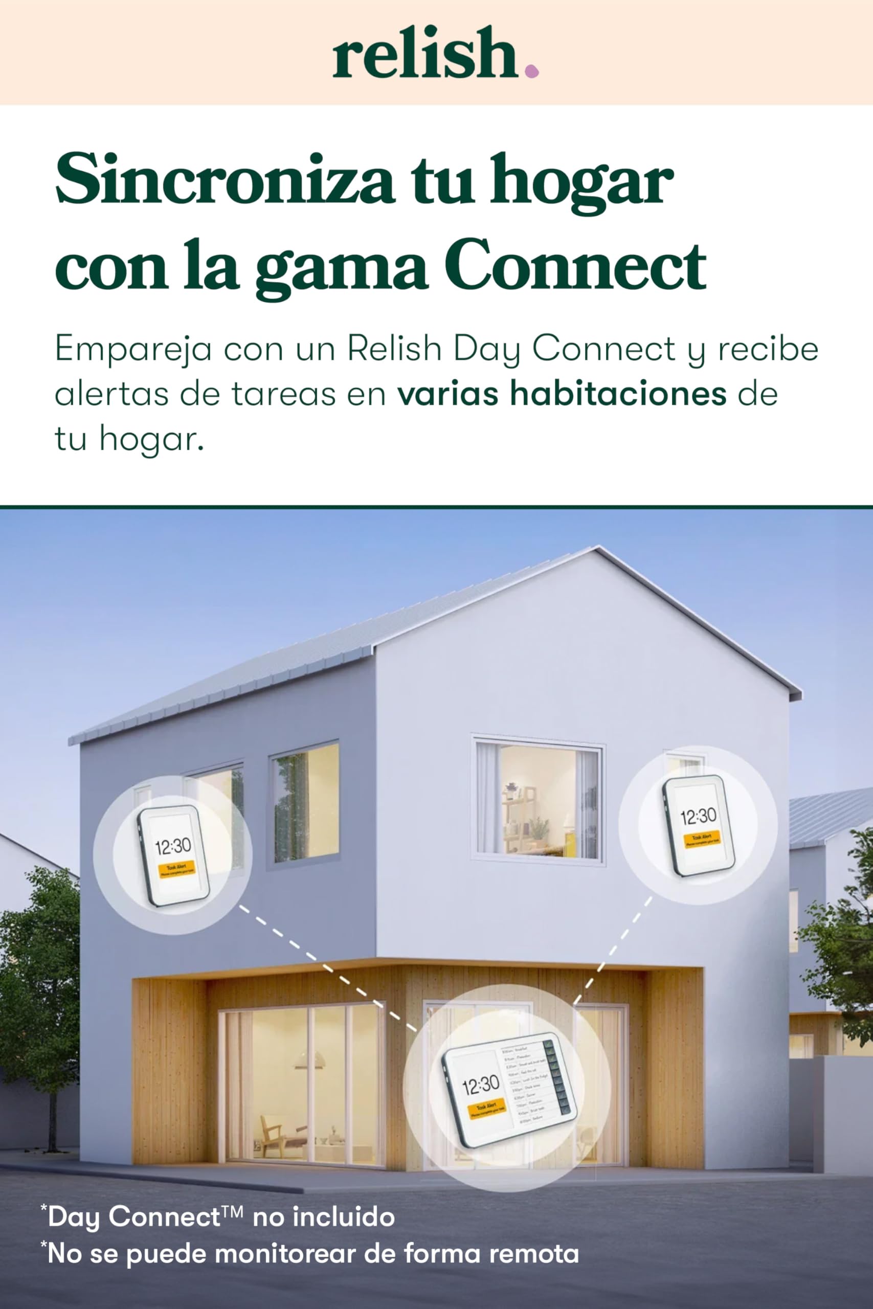 Relish Day Hub - Reloj de demencia con administrador de tareas diarias, pantalla grande HD, reloj digital con calendario para personas mayores y personas con pérdida de memoria