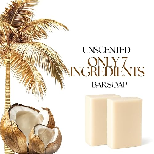Miniatura 2 de Jabón en barra sin perfume Solo 7 ingredientes Para piel sensible, cara y cuerpo Fórmula hidratante natural con aceite de coco orgánico, manteca