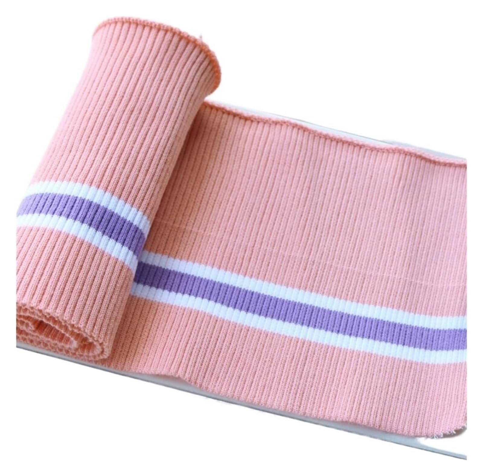 Rib Knit Cuff, Elastic Ribbed Cuffs Multicolor 80cm x 15cm(Skin Pink)