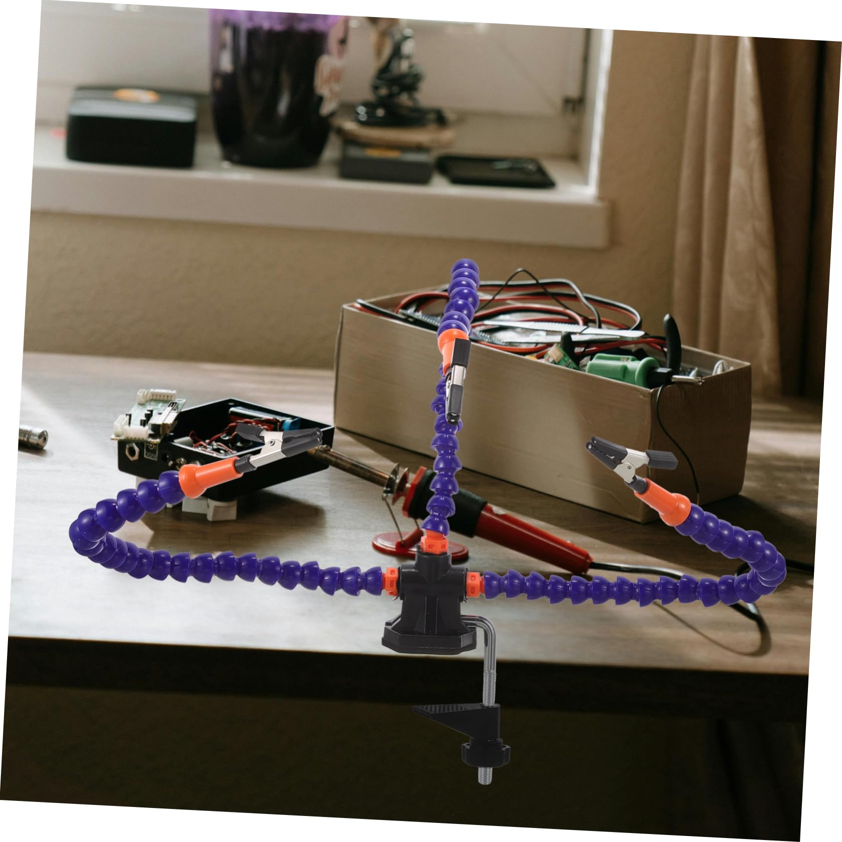 Mikikit 5sets Supporto Per Saldatura Con Braccia Flessibili e Pinze Stazione Per Riparazione Pcb Utensile Versatile Per Progetti Di Fai Te e Modellismo