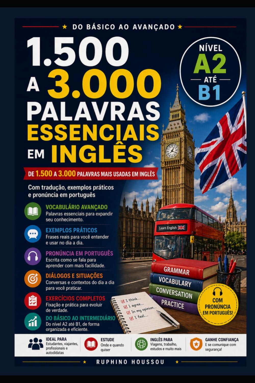 3.000 PALAVRAS ESSENCIAIS PARA FLUÊNCIA INTERMEDIÁRIA (B1) EM INGLÊS: Com pronúncia em português para facilitar a leitura e a fala