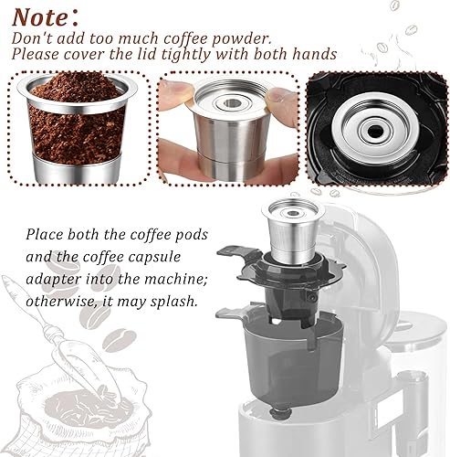 Miniatura 6 de 3 paquetes de tazas K reutilizables y cápsulas de café para cafetera Ninja PB051 y CFP101PB041, cápsulas K reutilizables de acero inoxidable 304