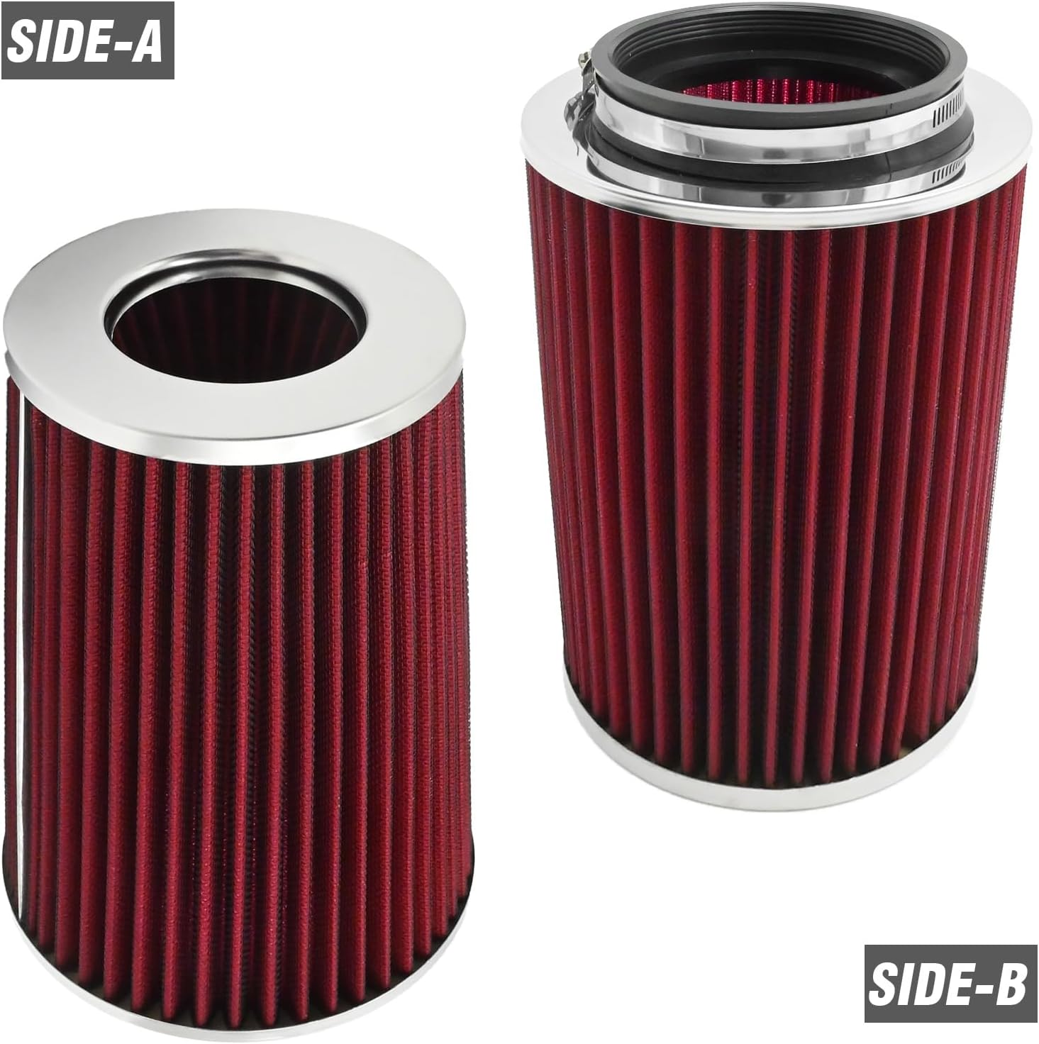 Anxingo 4-Inch 102 MM Inlet Round Taper Cone Air Filter Cleaner, Washable Reusable for Car and Motorcycle