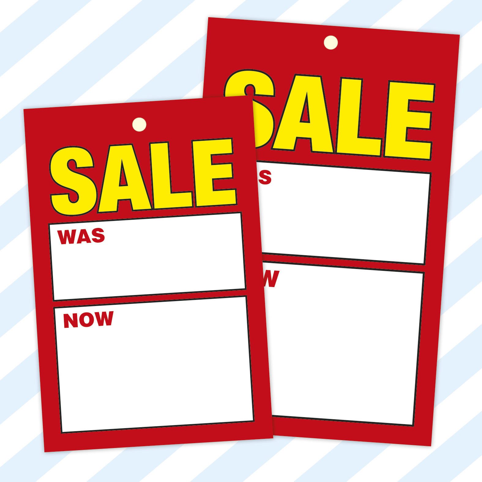50 Large 7 Inch Clearance Sale Price Tags With Attacher Barbs - Retail Signs