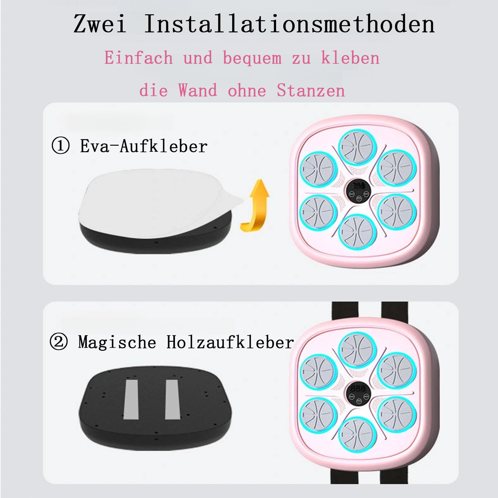 Musik Boxmaschine Elektronische Boxen LED Wand Boxing Target Smart Boxtrainingsgeräte für Erwachsene und Kinder 4 Geschwindigkeitsmodi Einstellbare Einbauhöhe
