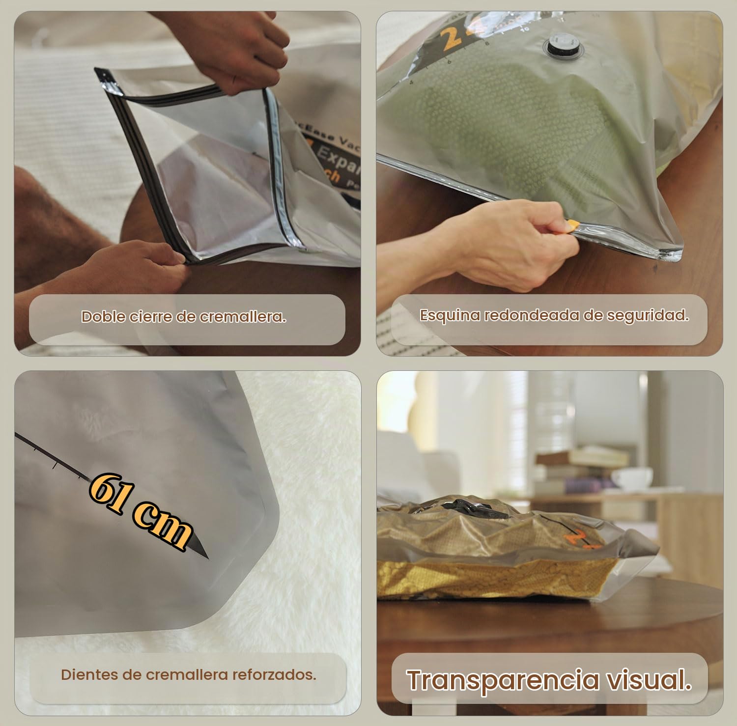 Vacbird Bolsas Vacio Ropa, 20 Bolsas de Vacío para Ropa (8 x 40x54cm, 8 x 47x64cm, 4 x 54x74cm), Especialmente Diseñadas para Viajes y Organización de Maletas
