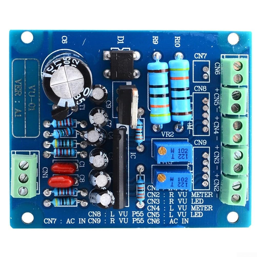VU Meter, 2Pcs Analogico VU Meter Pannello Kit Retroilluminato Decibel/Livello Tester Con VU Driver Board