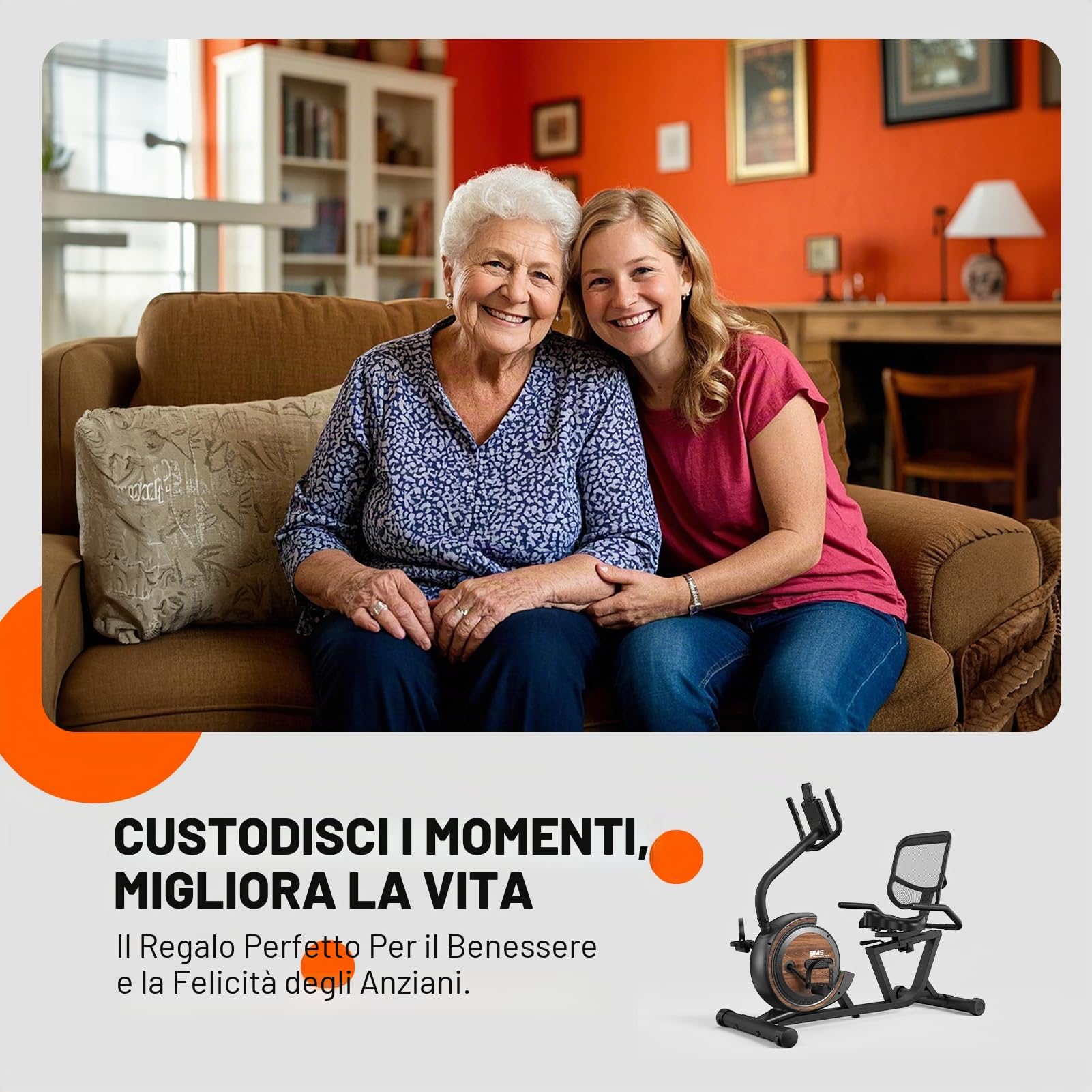 Biciclette statiche reclinate per casa: capacità di carico di 150 kg, display con grandi cifre verdi a luce automatica, bicicletta per esercizio fisico con seduta e schiena spaziose