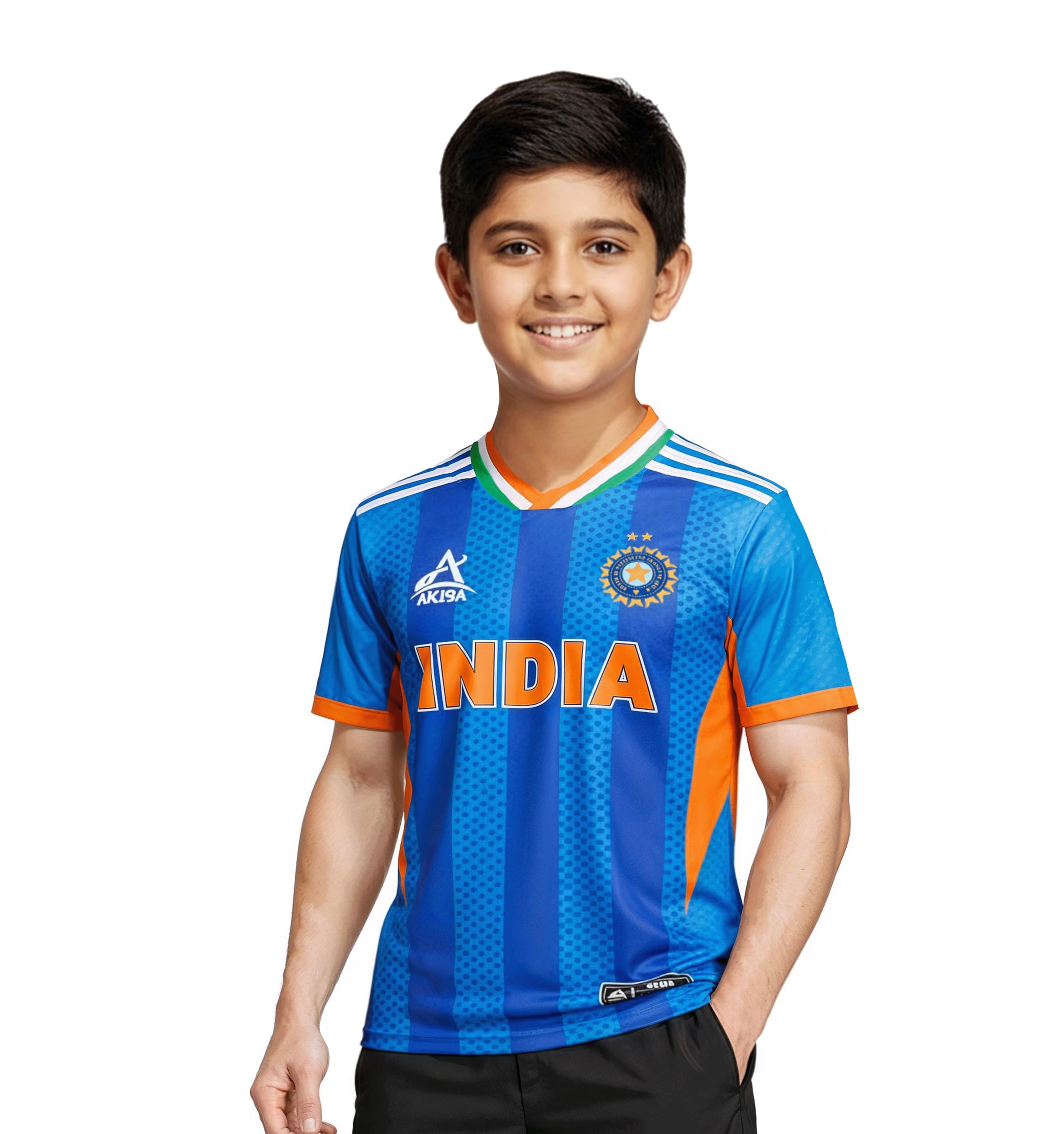 Indian Cricket Team Tricolour Sports Jersey/T-Shirt (T-20 World Cup 2026) for Kids