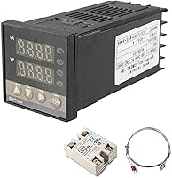 Vista 1 de REX-C100 - Controladores de temperatura PID (100 – 240 V, termopar con sensor K + 40 A SSR para la elaboración del hogar (no admite RT100)