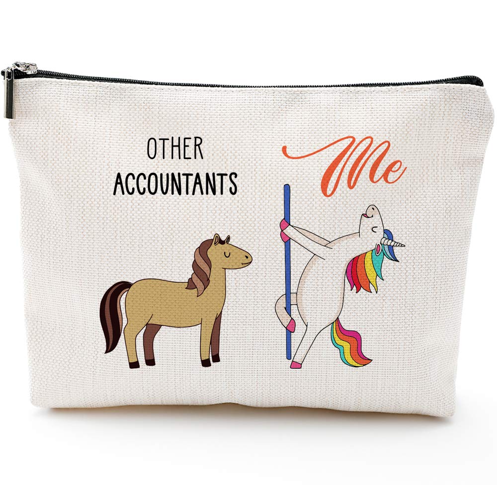 Blue Leaves Accountants Gifts for Women,Accountant Gifts for Office, Funny Accountant Gifts, Accountants Bags for Women,Accountants Makeup Bag, Make Up Pouch,Accountants Birthday Gifts