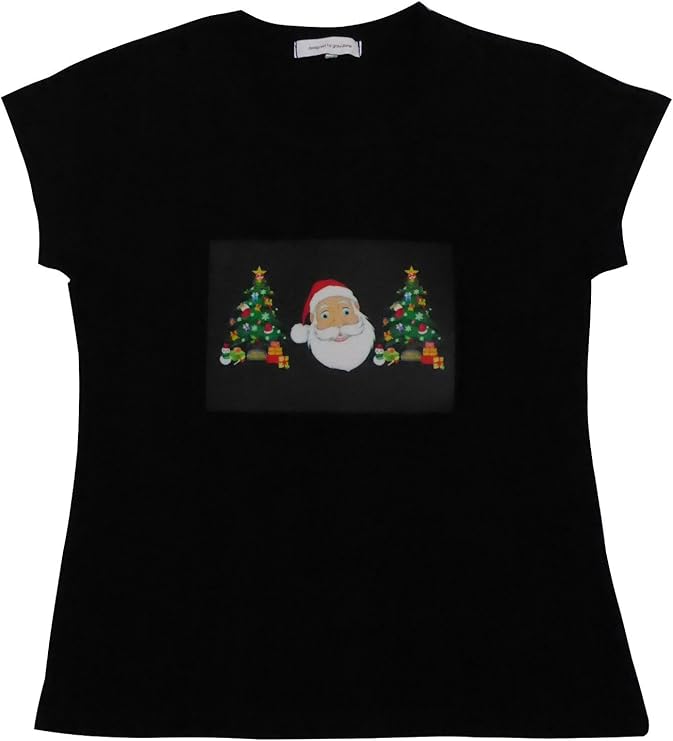 grau.zone LED T-Shirt für die Frau „Weihnachten mit Santa Claus