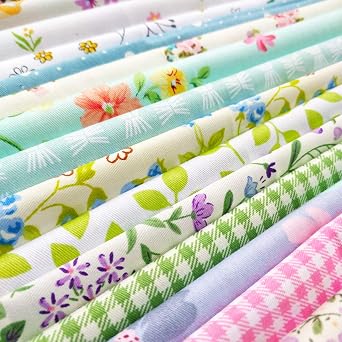25pcs 10 x 10 inches 25cmx25cm Cotton Fabric Squares Quilting Sewing Floral Precut Fabric Square Sheets for Craft Patchwork 25pcs 25cm*25cm