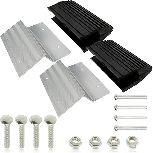 BISupply Extremos de rampa de carga para camiones soporte de rampas de aluminio de 8 pulgadas y pies de goma para automóvil, camiones, remolque,